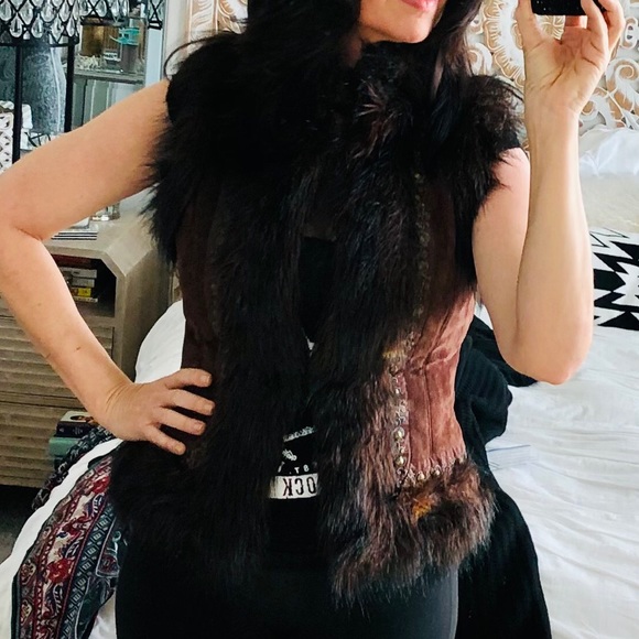 Boho style faux fur vest - Picture 2 of 10